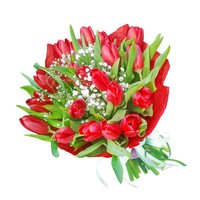 Букет из красных тюльпанов Яркие Тюльпаны - смотреть подробнее