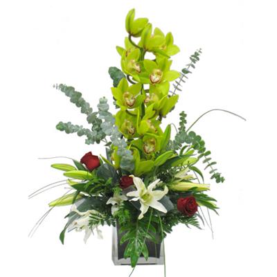 Unusual arrangement with an orchid Grace - view more