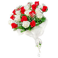 Bouquet of red and white roses Bright Gift