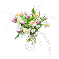 Mixed bouquet of tulips and narcissuss Violet - view more